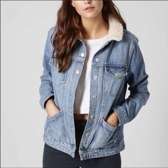 topshop cream denim jacket